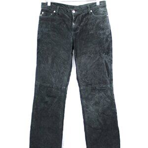 SCOTTS Washable Suede Women's Straight Leg Leather Pants Black Size M
